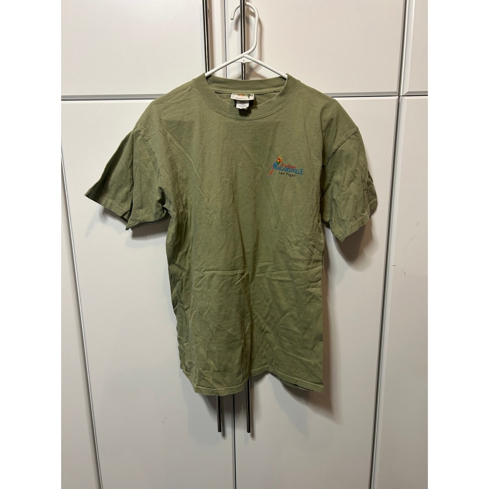 Jimmy Buffett Margaritaville Las Vegas T-Shirt Mens Large Olive Green Cotton Tee